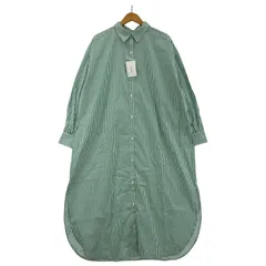 美品  DISCOAT ディスコート タグ付き ストライプ シャツワンピース sizeF/グリーン×ホワイト