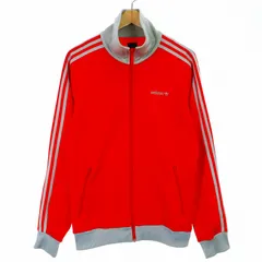 アディダスオリジナルス adidas originals 黒タグ トラックジャケット ブルゾン ジャージ ジップアップ ライン ロゴ刺繍 S 赤 レッド グレー 570989 /KU