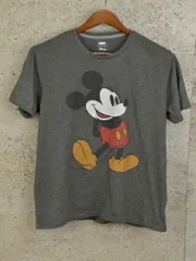 Disney ディズニー キャラクター Tシャツ ミッキーマウス 古着 Lサイズ グレー メンズ used F-NEW280