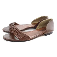 ミッシェル ヴィヴィアン MICHEL VIVIEN FLAT SANDAL サンダル レザー 37 23.5cm 茶色