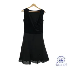 ☆美品☆ COMME CA DU MODE コムサデモード ワンピース シンプル ひざ丈 袖なし レディース ブラック 9 モヘヤ シルク キュプラ 901-12430 送料無料 古着