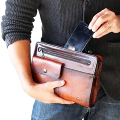 セカンドバッグ クラッチバッグ アンティーク仕上げ シャドー仕上げ 革 牛革 本革 国産 日本製 ラガード LUGARD G3 茶 ブラウン ハンドバッグ メンズ 鞄 カバン 軽量 セカンドバッグ クラッチバック  送料無料  日本製 本革父の日 【QSM-1