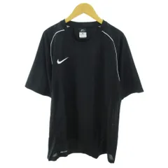 ナイキ NIKE 美品 ドライフィット DRY-FIT Tシャツ スウォッシュ ロゴ プリント 半袖 XL 黒 ブラック 0815 ●ECO