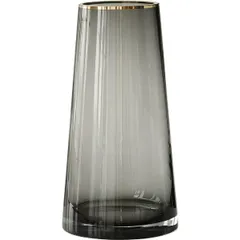 【在庫処分】(hbbl-vase-grey-jinbian-25cm) インテリア インテリア シンプル おしゃれ 造花 生け花 水栽培 アレンジ 北欧 透明 ガラスボトル フラワーベース 22cm 花器 花瓶ガラス ガラスベース