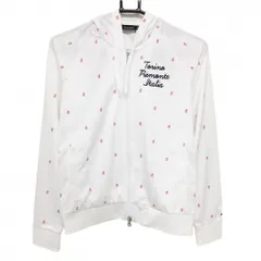 【超美品】カッパ ジップパーカー 白×ピンク リンゴ柄 ブルゾン レディース M ゴルフウェア Kappa