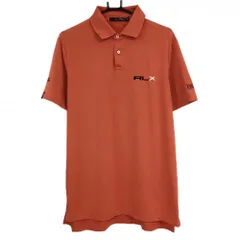 RLXラルフローレン 半袖ポロシャツ オレンジ シンプル ロゴ刺しゅう メンズ M ゴルフウェア Ralph Lauren