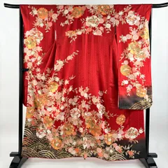 【超豪華振袖 正絹】吾妻徳穂 落款 金糸金彩桜 藤稔松 超豪華振袖 正絹吾妻徳穂 落款 金糸金彩桜 藤稔松