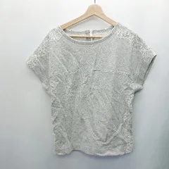 ◇ BODY DRESSING Deluxe レース 半袖 ジップアップトップス サイズ38 グレー ホワイト レディース E  【1408060047093】のサムネイル