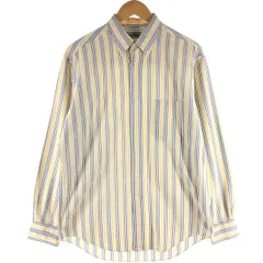 古着 90年代 エルエルビーン L.L.Bean シアサッカー 長袖 ボタンダウンストライプシャツ メンズM相当 ヴィンテージ/eaa528185