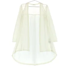 美品 Rene ルネ 長袖 肩レース カーディガン M ホワイト レディース 古着