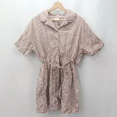 ◇ ⊂ merryjenny メリージェニー 花柄プリント 半袖 ミニ丈 ミニ丈花柄ワンピース サイズF ピンク系 レディース E  【1507280006658】