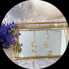 スウィングラウンドゴールドパールピアス