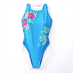 ●SE3F28☆arenaアリーナ競泳水着 XL 大きいサイズ 斜めボーダー* 爽やかブルー 花柄 美しい オープンバック さらぴた レディース 練習用水着 フィットネスジムプール ワンピース■