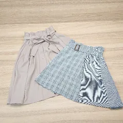 ◇ 《 OLIVE des OLIVE まとめ売り2点セット サイズFREE くすみカラー チェック柄 スカート レディース 》 E  【1309250027072】