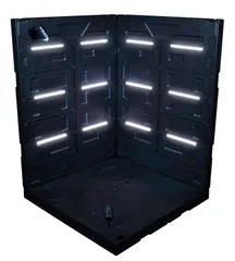 【新品未開封】LEDハンガーベースプラス　ダークナイト・ブラック　LED付き組み立て式格納庫　コレクションケース　ディスプレイケース　ワンダーウェイ