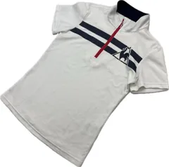 le coq sportif ☆ ハーフジップ ポロシャツ ホワイト タイト レディース M ゴルフ スポーツ トレーニング ルコック スポルティフ■AA290