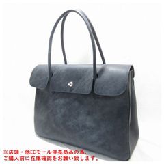 ※併売商品※◆中古美品◆Boosters【ブースターズ】プエブロバッグ トートバッグ レザー ネイビー系 男女兼用　M989
