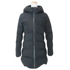 ユニクロ UNIQLO シームレスダウン ショートコート 212-409124 ジップアップ フード ナイロン M 黒 ブラック ■GY31 X