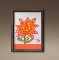 【レッスン動画付き】メッセージを入れて🧡太陽のニコニコお花アート 卓上サイズ