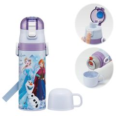 [수량 한정]디즈니 430ml 아이 친화적인 경량 타입 아나운서와 눈의 여왕 컵 마시기 25 470ml 소녀 보온 직접 마시기 보냉 2way waterbottle 물통 스포츠 병 키즈 아이 스테인리스 어린이 어린이용 물병 스케이터(Skater)