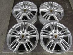 【Ｋ】カラークレスト＆TPMS付★ポルシェ 957カイエンS純正★18X8.0J　IS57 130-5H★車検用/冬用/トゥアレグ流用等 4本セット