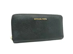 MICHAEL KORS マイケルコース レザー ラウンドファスナー 長財布 ウォレット レディース ブラック系 DH7843