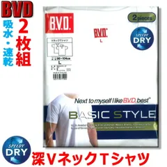 【メール便送料無料】 B.V.D. 深めVネック Tシャツ 2枚組 Ｍ・Ｌ メンズ 紳士 BVD ＃Q1 28-NB205[M便 1/1]