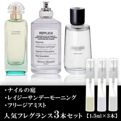ユニセックス 香水 各1.5ml ３本セット エルメス ナイルの庭・マルジェラ レイジーサンデーモーニング・シロ フリージアミスト お試し香水