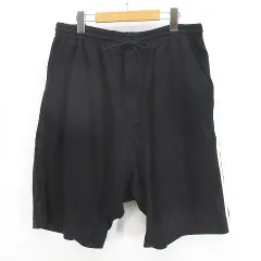 ワイスリー Y-3 adidas YOHJI YAMAMOTO ショートパンツ ハーフパンツ M 黒系 ブラック ライン ウエストゴム ポケット