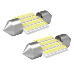 【最短発送】T10×31mm LED 車内ランプ 最新 ホワイト 白 24連 ルームランプ HooMoo 6500K 12-24V対応 2個セット