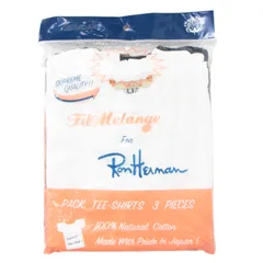 FilMelange フィルメランジェ × Ron Herman ロンハーマン 別注 Tシャツ カットソー トップス ホワイト ブラック ブラウン 白 黒 茶０ 半袖 クルーネック パック 3枚セットのサムネイル