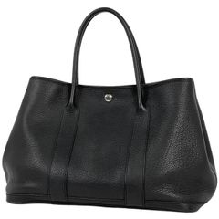 エルメス HERMES ガーデンパーティ PM ハンドバッグ トートバッグ ネゴンダ ブラック □K レディース 【中古】