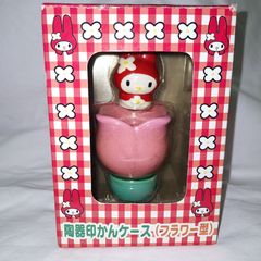 1998年 レトロ サンリオ マイメロ マイメロディ 陶器 フラワー型 印鑑ケース