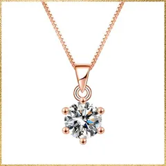 ★送料無料★Style:六爪のティアラ-ピンクゴールド [Sisslia] ネックレス レディース 人気 金属アレルギー対応 K18 18金ピンクゴールド シルバー925 ネックレス 1 カラット 最高級ジルコニア ホワイトディー シンプル 女性アクセサリー