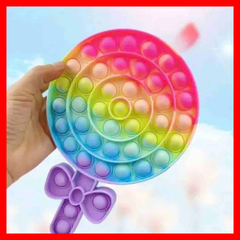 【キャンディ】プッシュポップバブル ロリポップ レインボー 知育 おもちゃ