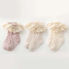 【ベビー靴下3足セット】フリルソックス　レースソックス　※1歳〜3歳用