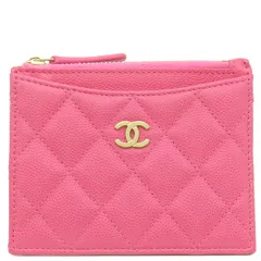 シャネル CHANEL コインケース マトラッセ コインパース キャビアスキン ピンク ゴールド金具 フラグメントケース カードケース  29******【中古】