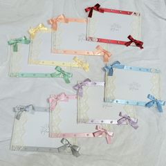 【Sale】E-22 横型 ニュアンスカラーリボン アイボリーレース 8色/B7 /各色