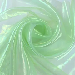 moonfarm オーロラ オーガンジー 生地 3mx150cm 手芸 カラー 透明 無地 布(ライトグリーン)