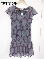 ◇ NATURAL BEAUTY BASIC 花柄 ノースリーブ ミニ ワンピース サイズS パープル マルチ レディース 【中古】 【1002800441273】