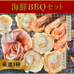 厳選 海鮮BBQセット 【 有頭ブラックタイガー 10尾 】【 ホタテ片貝 10枚 】【 スルメいか一夜干し 1枚 】 冷凍 エビ ホタテ イカ BBQ ブラックタイガー スルメ スルメイカ バーベキュー 殻付き帆立 キャンプ グランピング 網焼き 送料無料