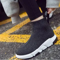 ハイカット 厚底 ソックス スニーカー レディースシューズ 厚底スニーカー ソックススニーカー かわいい 大人可愛い きれいめ シンプル カジュアル 大人 上品 おしゃれ お洒落 かっこいい ラブリー キュート スポーティー メンズライク ボーイッシュ ラフ 