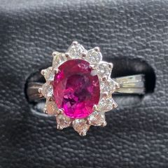 ルビーダイヤモンドのリング  K18  ルビー2.07ct/ダイアモンド0.48ct　＃11