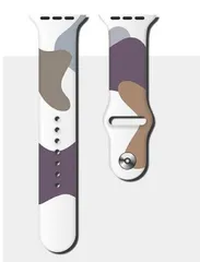 Apple Watchバンド シリコン迷彩 パープル 42mm/44mm/45mm アップルウォッチ ケース用 バンド