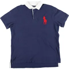 古着 ラルフローレン Ralph Lauren POLO by Ralph Lauren ビッグポニー 半袖 ラガーシャツ メンズXL/eaa444260