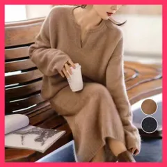 【スタッフおすすめ！】 こなれ感 ニットセットアップ 上品韓国風 ニットセット40代/大人長袖ニット無地/オフィスカジュアル レディース 上下2点セット ニットアン おすすめ おしゃれ　かわいい　人気 84TIANHEYT-038