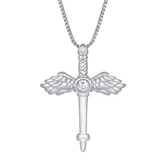 【数量限定】クロス ネックレス メンズ 十字架 スカル ペンダントトップ 祈る手 [VEXXS] K18 ゴールド シルバー かっこいい レディース ユニセックス アクセサリー[幅2.5mm 長61cm ベネチアンチェーン 付き]