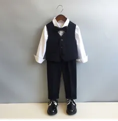 フォーマルスーツ 男の子 4点セット ベスト+パンツ+シャツ+ボウタイ 子供服 キッズ 入園式 入学式 卒業式 演出 冠婚葬祭