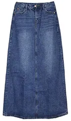 Sleeping Sheep(スリーピング シープ) スリーピングシープ Aライン マキシ丈 デニム ロング スカート カジュアル ジーンズ シンプル 無地 ウォッシュ 日本サイズL(インディゴ,  XL(日本サイズL))