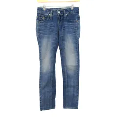 サムシング デニムパンツ ボトムス ストレッチジーンズ エドウィン レディース 26×32サイズ ライトブルー SOMETHING 【中古】